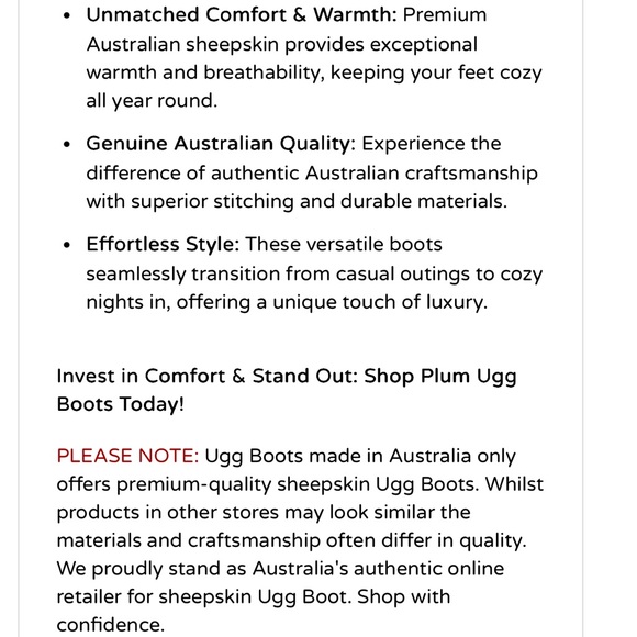 Australian Made Plum short Ugg boots NWT Size 8 - Picture 12 of 13